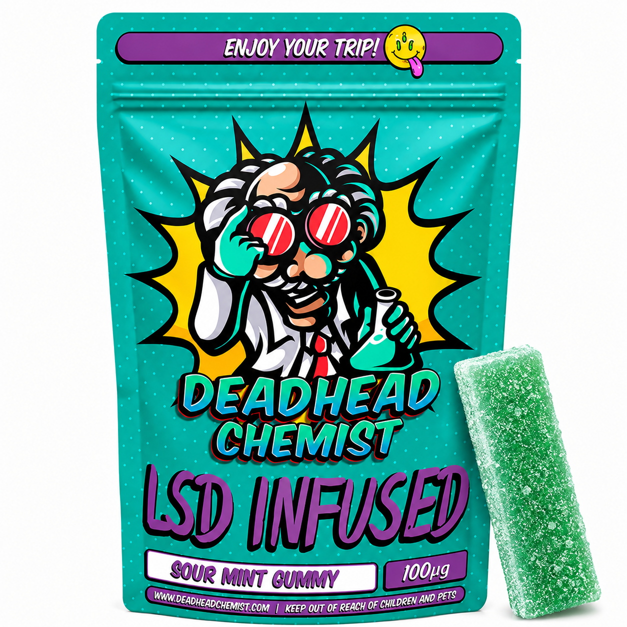 buy LSD Edible 100ug Sour Mint Gummy Deadhead Chemist